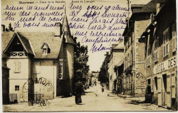 1991 - Corréze -    MEYMAC  :  PLACE DE LA BASCULE - HOTEL à Droite   -  Route De Limoges   CIRCULEE EN 1915 - Otros & Sin Clasificación