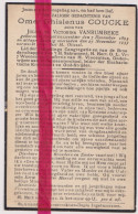 Devotie Doodsprentje Overlijden - Omer Coucke Zoon Julius Vanrumbeke - Ingelmunster 1893 - 1933 - Obituary Notices