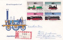 Deutschland Germany FDC Jugendmarken 15-04-1975 Regr Berlin - Eisenbahnen