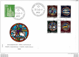 69 - 87 -  Enveloppe Avec Série Pro Patria 1968 - Cachets à Date De Lausanne 1968 - Storia Postale