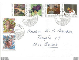 100 - 29 - Emveloppe Avec Série Pro Patria - Cachets Illustrés Bevaix 1986 - Lettres & Documents