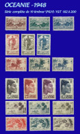 OCEANIE - 1948  Série Complète  De 19 Timbres * (MLH) N° 182 à 200 - Ongebruikt