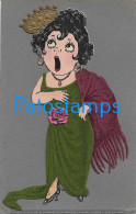 228023 ART ARTE CLOTH WOMAN SINGING POSTAL POSTCARD - Unclassified