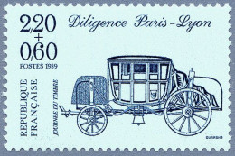 Timbre De 1989 Journée Du Timbre 1989 Diligence Paris-Lyon - Bleu-gris Sur Bleu Clair N° 2577 - Ungebraucht