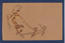 CPA Art Nouveau Gaufrée Embossed Femme Woman Non Circulée - Ante 1900