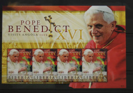 Liberia 5509 Postfrisch Als Kleinbogen, Papst Benedikt XVI #GH010 - Liberia