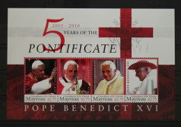 St. Vincent Mayreau 50-53 Postfrisch Als Kleinbogen, Papst Benedikt XVI #GH020 - St.Vincent & Grenadines