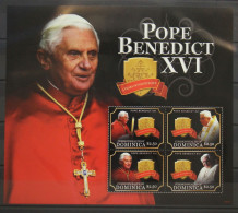Dominica 4079-4082 Postfrisch Als Kleinbogen, Papst Benedikt XVI #GH023 - Dominica (1978-...)