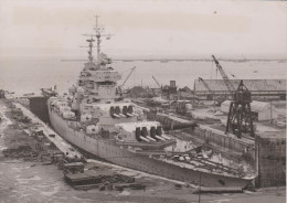 PHOTO PRESSE LE JEAN BART A BREST PHOTO A D P MARS 1955 FORMAT 13 X 18 CMS - Boats