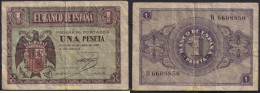 4456 ESPAÑA 1938 1 Peseta Estado Español 28 De Febrero 1938 - Other & Unclassified