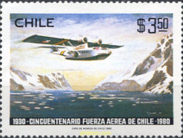 571547 MNH CHILE 1980 50 ANIVERSARIO DE LAS FUERZAS AEREAS - Cile