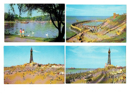 Lot 7 Cpm - Blackpool - Boating Lake The Tower Central Promenade Tramway Cygne - Blackpool