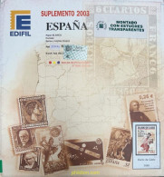 Hoja Suplemento Edifil ESPAÑA 2003 Montado Transparente - Pré-Imprimés