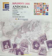 Hoja Suplemento Edifil ANDORRA ESPAÑOLA 2005 Montado Transparente (sin Montar) 4 Hojas - Vordruckblätter