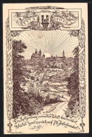 Künstler-AK Ganzsache PP52C6: Rothenburg O. Tbr., Festpostkarte Zur 750 Jahrfeier, Stadt Bei Sonnenaufgang  - Postkarten