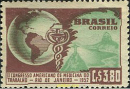 168222 MNH BRASIL 1952 2 CONGRESO AMERICANO DEL TRABAJO DE LA MEDICINA - Ungebraucht