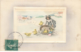 ILLUSTRATEUR #FG37798 FILLETTE POUSSINS ET OEUFS DE PAQUES M.M. VIENNE - Vienne