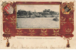 ALLEMAGNE #AS30676 HAMBOURG HUMBURG ST PAULI ARMOIRIE BLASON GAUFREE DORURE SUPERBE - Other & Unclassified