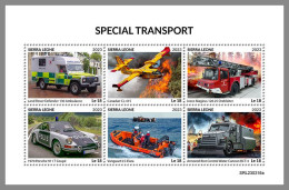 SIERRA LEONE 2023 MNH Special Transport Police Ambulance Fire Engines M/S – OFFICIAL ISSUE – DHQ2418 - Other & Unclassified