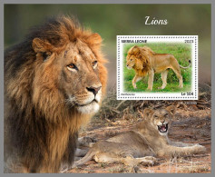 SIERRA LEONE 2023 MNH Lions Löwen S/S – OFFICIAL ISSUE – DHQ2418 - Felinos
