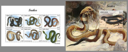 SIERRA LEONE 2023 MNH Snakes Schlangen M/S+S/S – OFFICIAL ISSUE – DHQ2418 - Schlangen