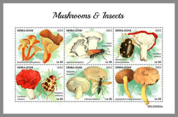 SIERRA LEONE 2023 MNH Mushrooms & Insects Pilze & Insekten M/S – OFFICIAL ISSUE – DHQ2418 - Hongos