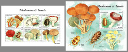 SIERRA LEONE 2023 MNH Mushrooms & Insects Pilze & Insekten M/S+S/S – OFFICIAL ISSUE – DHQ2418 - Pilze