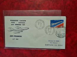 Lzrrez 1976 PREMIERE LIAISON PARIS SANTIAGO AIR FRANCE AF 093 PARIS AVIATION ETRANGER CONCORDE - Other & Unclassified