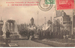 BELGIQUE #MK35384 EXPOSITION UNIVERSELLE DE BRUXELLES 1910 VUE PRISE DANS LE JARDIN HOLLANDAIS VIGNETTE+CACHET EXPO - Forests, Parks