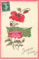 FLEURS #MK34075 JE PENSE A VOUS FLEURS ROUGE COQUELICOTS GAUFREE - Autres & Non Classés