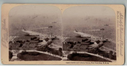 ETATS UNIS #PP1320 NEW YORK CITY CASTLE GARDEN ET STATUE DE LA LIBERTE 1899 - Stereo-Photographie