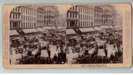 ETATS UNIS #PP1318 CHICAGO FAIRE TRAFIC DANS STATE STREET 1898 - Stereoscopic