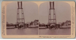 ESPAGNE #PP1316 BILBAO PORT PORTUGALETE PONT VIZCAYA ET BAC VOLANT 1900 - Stereoscoop