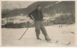 SUISSE #FG36492 ST SAINT MORITZ UN SKIEUR SKI BEAU PLAN CARTE PHOTO SPORT HIVER 1931 - Sankt Moritz