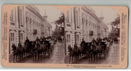 RUSSIE RUSSIA #PP1306 PETERHOF EQUIPAGES DEVANT LA PALAIS RESIDENCE DU CZAR TSAR 1897 - Stereoscopic