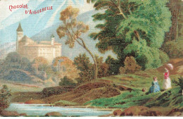 CHROMO #CL30975 CHOCOLAT D AIGUEBELLE PAYSAGE CHATEAU MONTAGNE BORD DE LAC - Aiguebelle