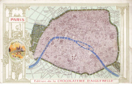 CHROMO #CL31009 CHOCOLAT D AIGUEBELLE PLAN PARIS DECOR COLONNADE MINIATURE NOTRE DAME - Aiguebelle