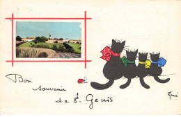 16 SAINT GENIS #AS38174 BON SOUVENIR CHAT RENE - Altri & Non Classificati