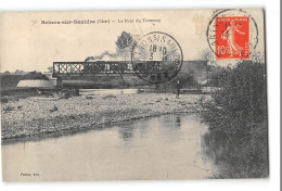 CPA 18 Brinon Sur Sauldre Le Pont Et Le Train Tramway - Brinon-sur-Sauldre