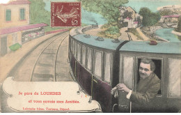 65 LOURDES #AS38443 MONTAGE AMITIES DE ... TRAIN GARE - Lourdes