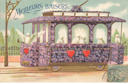 TRAMWAYS #MK44421 MEILLEURS BAISERS TRAMWAY DE FLEURS AVEC DES OISEAUX POUR PASSAGER - Tranvía