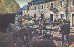 AGRICULTURE #MK39614 LA NORMANDIE PITTORESQUE SCENE DE BATTAGE CHEVAUX - Sonstige & Ohne Zuordnung