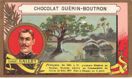 CHROMO #CL40294 CHOCOLAT GUERIN BOUTRON LIEUTENANT GALLET SOUDAN AFRIQUE COLONIALE HEROLD PARIS - Guerin Boutron