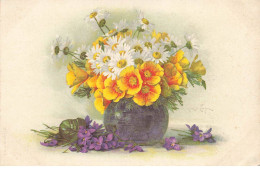 FLEURS #MK41977 VASE REMPLIT DE FLEURS BLANCHE JAUNE ET VIOLETTE - Flowers
