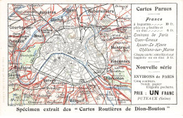 75 PARIS #AS38518 CARTES ROUTIERES DE DION BOUTON - Other & Unclassified