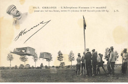 AVIATION AVIONS #MK43743 CHALONS L AEROPLANE FARMAN 1 BIS MODIFIE - Autres & Non Classés