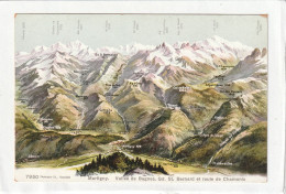 CPA :  14 X 9  -  Martigny.  Vallée De Bagnes, Gd. St. Bernard Et Route De Chamonix - Martigny