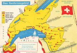 SUISSE - Das Genferseegebiet - Carte Géographique - France - Suisse - Carte Postale - Sonstige & Ohne Zuordnung