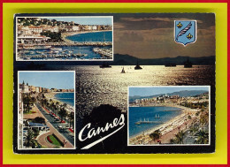 F-06-Cannes-20PH5 Multivues, Clair De Lune Sur L'Esterel, Le Port, La Croisette, La Plage, BE - Cannes