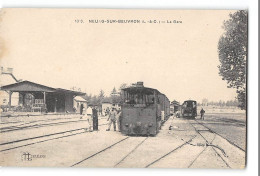 CPA 41 Neung Sur Beuvron La Gare Et Le Train Tramway - Neung Sur Beuvron